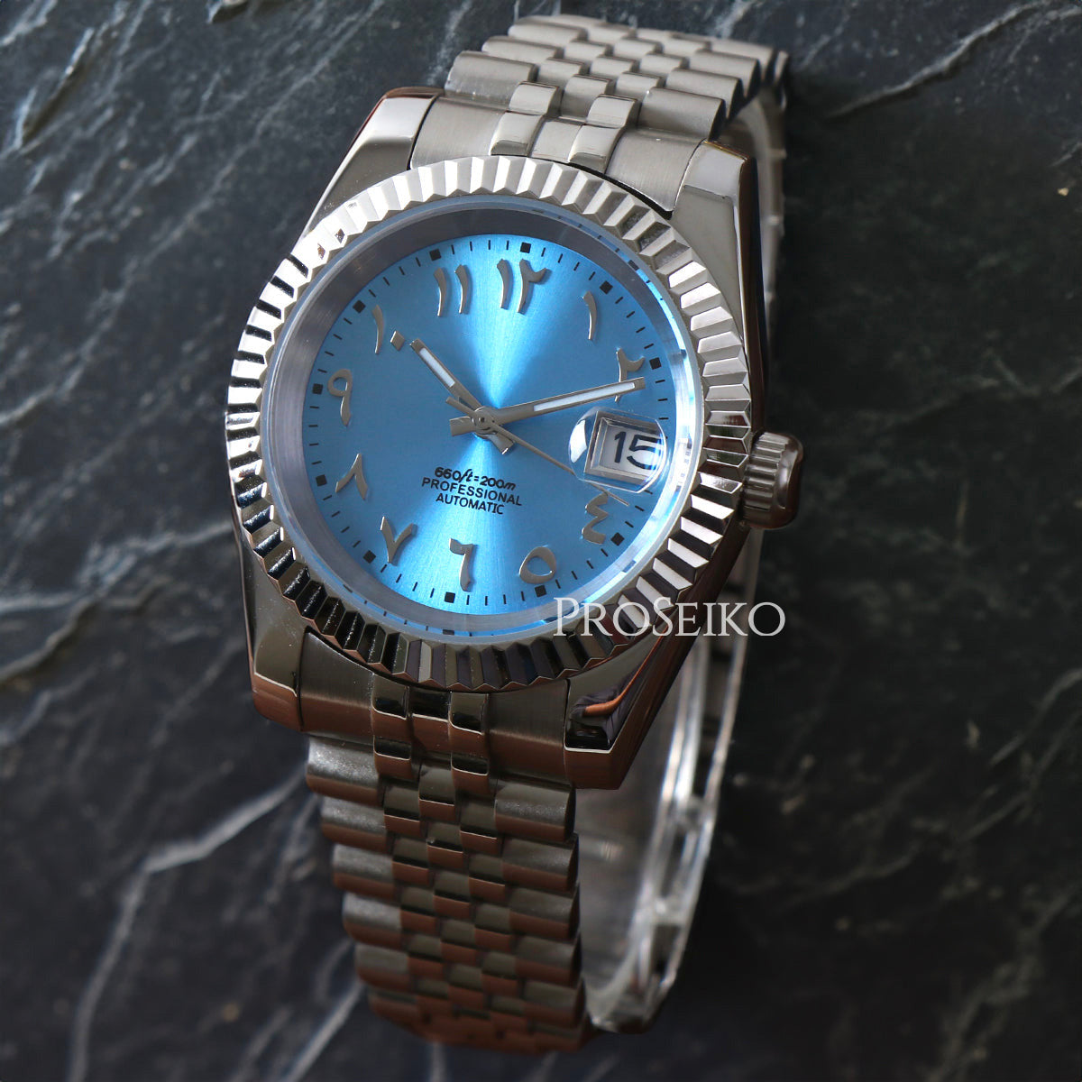 Montre Justeiko | Arabic | Ice Blue