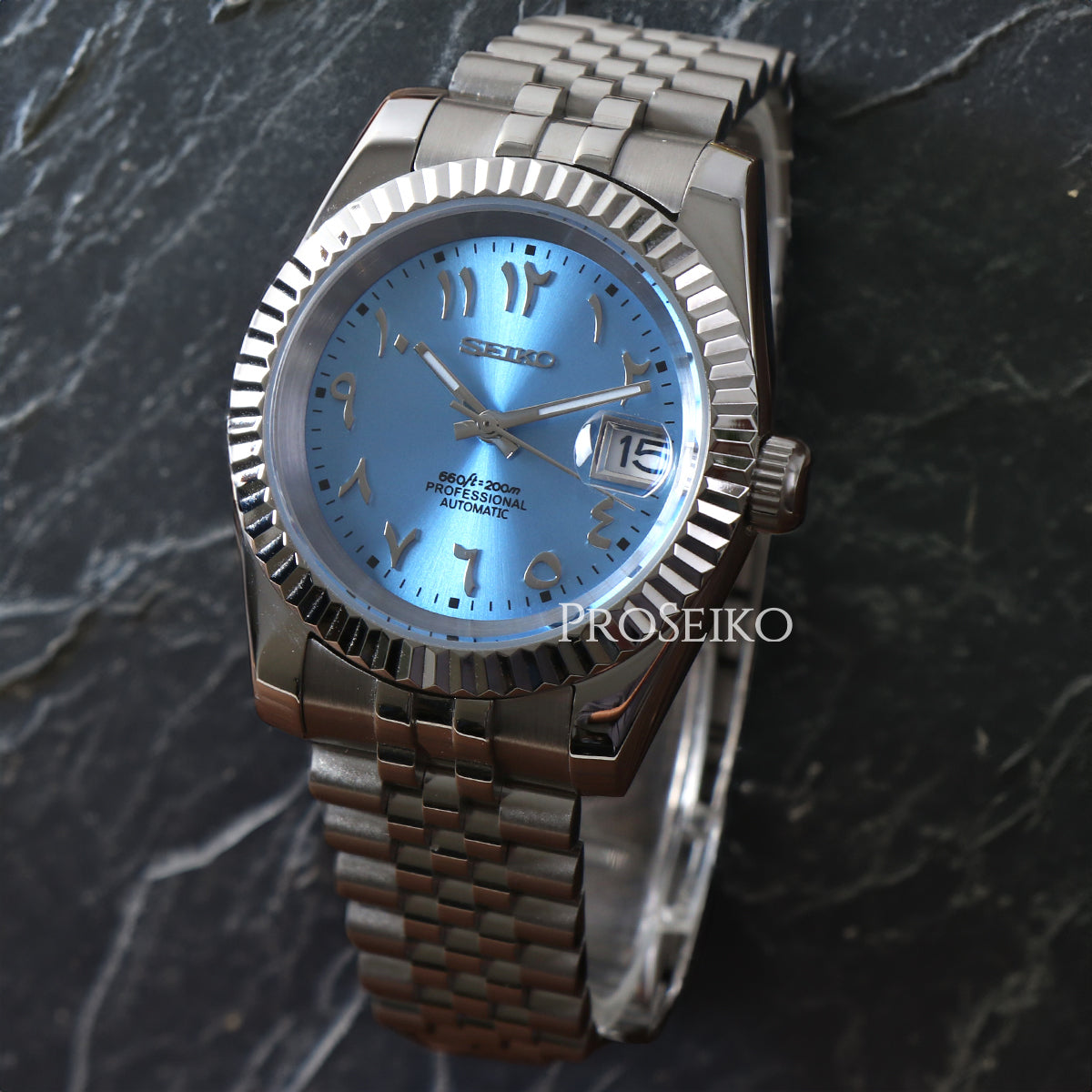 Montre Justeiko - Arabic - Ice Blue
