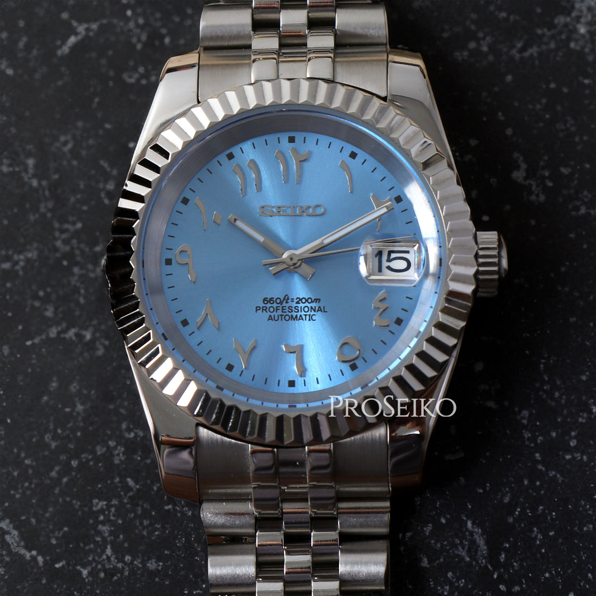 Montre Justeiko - Arabic - Ice Blue