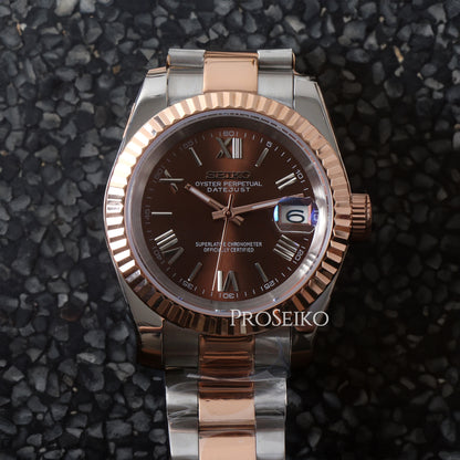 Montre Justeiko - Oyster - Chocolat