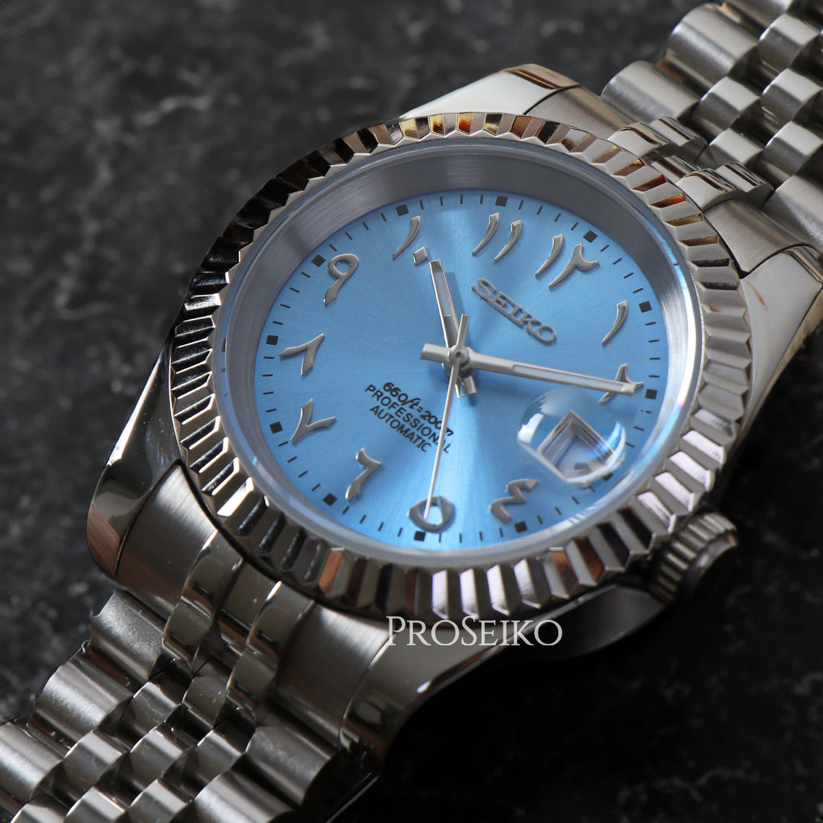 Montre Justeiko - Arabic - Ice Blue