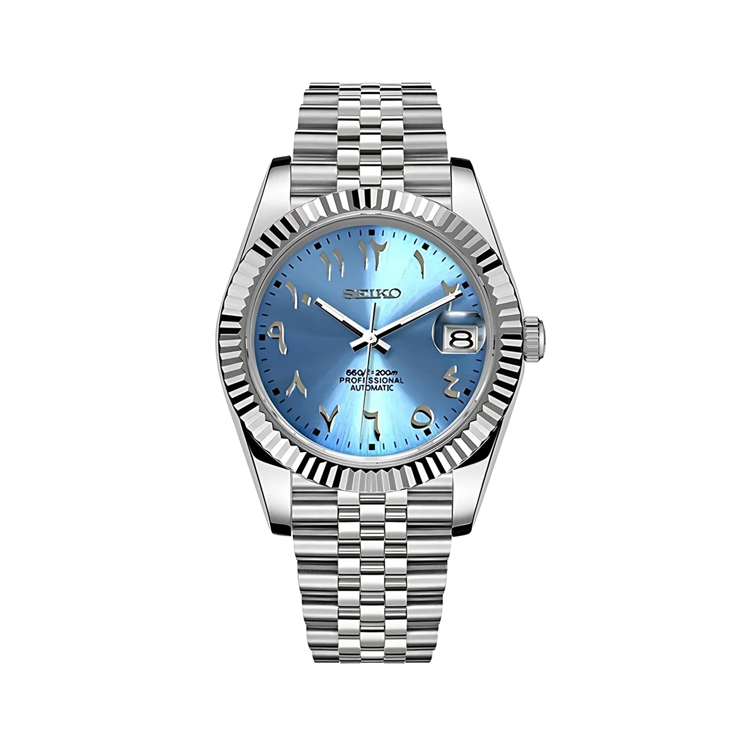 Montre Justeiko - Arabic - Ice Blue